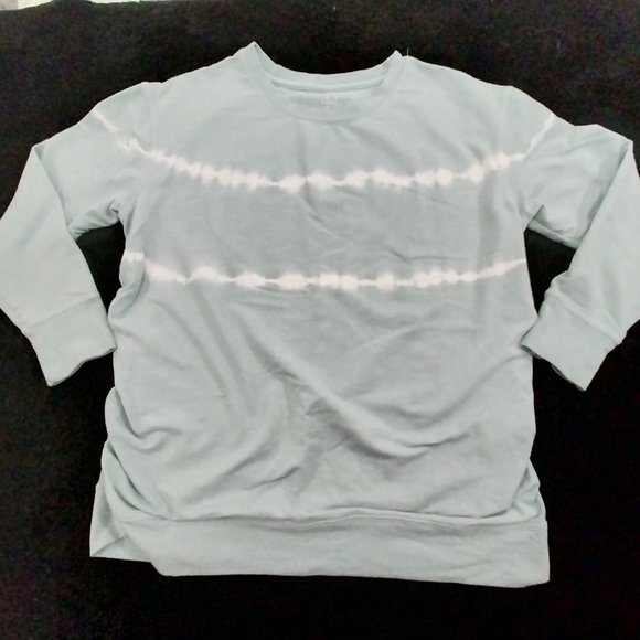 Isabel Maternity Sweatshirt Size Large Blue and White #1261 - Picture 2 of 9